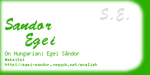sandor egei business card